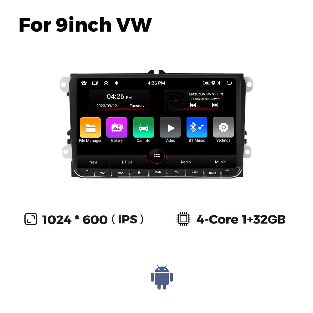 MEKEDE Android Autoradio pour Volkswagen Passat b6 b7 golf 5 6 Polo Jetta Skoda Autoradio multimédia PlayerGPS WiFi RDS Carplay