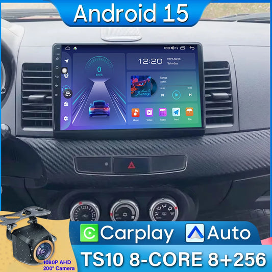 Autoradio Android 14 pour Mitsubishi Lancer 10 CY 2007-2017 Android 15 Navigation GPS Android Auto stéréo Carplay écran No 2din
