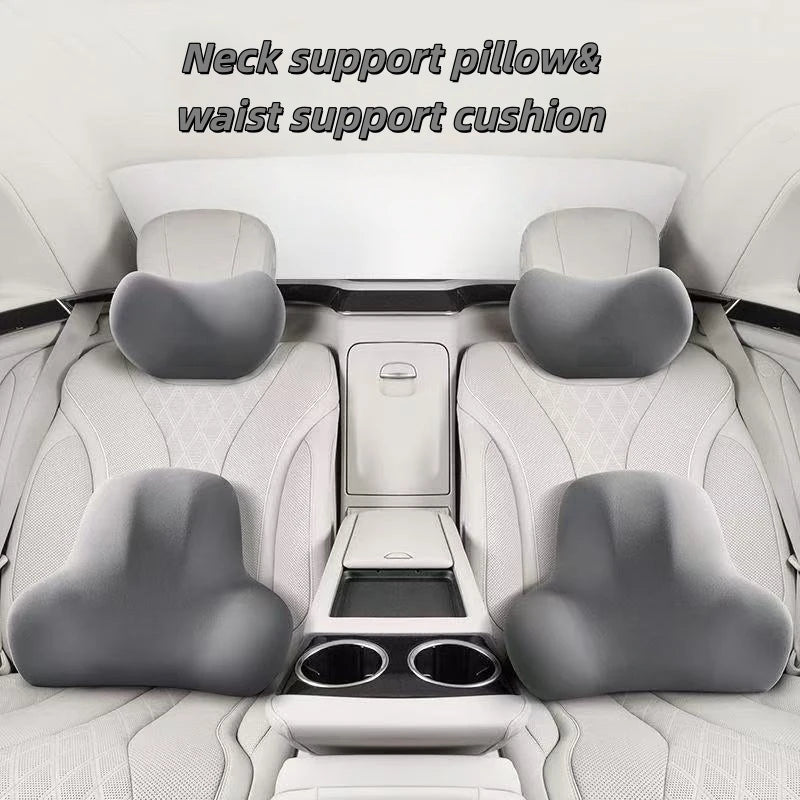 Oreiller cervical en mousse à mémoire de forme pour voiture, coussin de soutien lombaire pour le dos, appui-tête universel pour voitures, accessoires d'intérieur de voiture, fournitures de véhicule