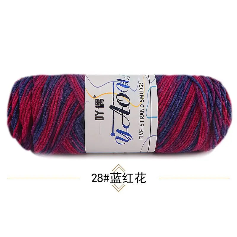 Fil à tricoter à la main en coton au lait coloré, 100g, section teinte au Crochet, ligne de fil, couverture, châle, chapeau, chaussettes, 200 mètres, 1 pièce