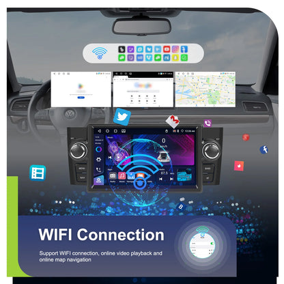 Podofo 7 "autoradio sans fil CarPlay Android Radio pour FIAT Punto 2005-20009/Linea 2007-2011 multimédia GPS FM WIFI BT Autoradio