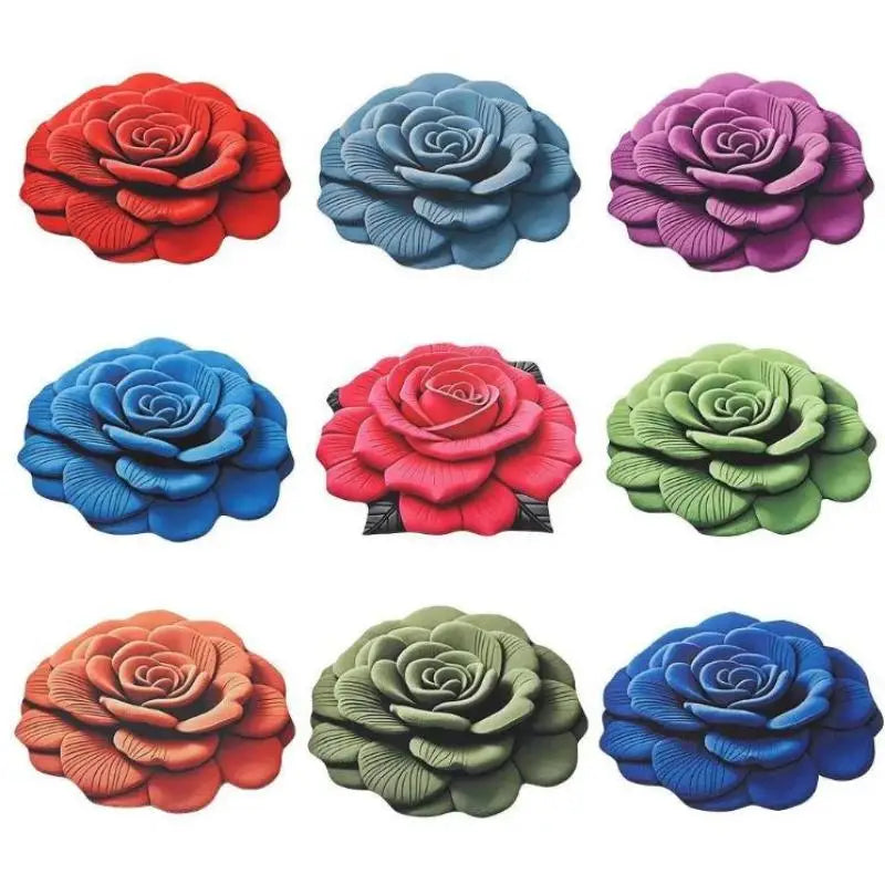 Tapis de sol en forme de fleur, tapis de sol en forme de pivoine souple, durable, 40x40cm/60x60cm, antidérapant, absorbant, pour salle de bain, salon
