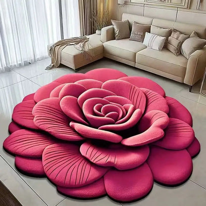 Tapis à fleurs de forme spéciale, doux et absorbant, tapis de sol en pivoine, antidérapant, 40x4 0cm/60x60cm, couverture pour salon, Table à thé, chevet