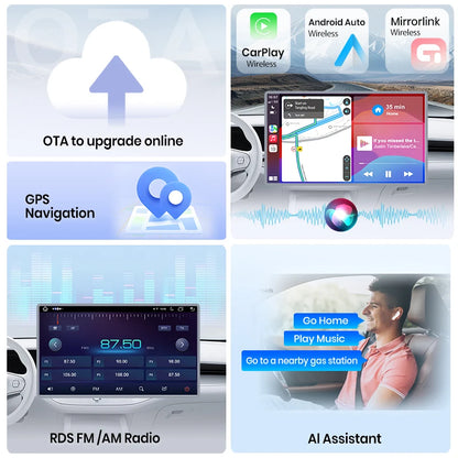 Junsun 8 "sans fil CarPlay Android Auto autoradio pour Mercedes Benz Smart Fortwo 453 2014 2015-2020 GPS stéréo multimédia RDS