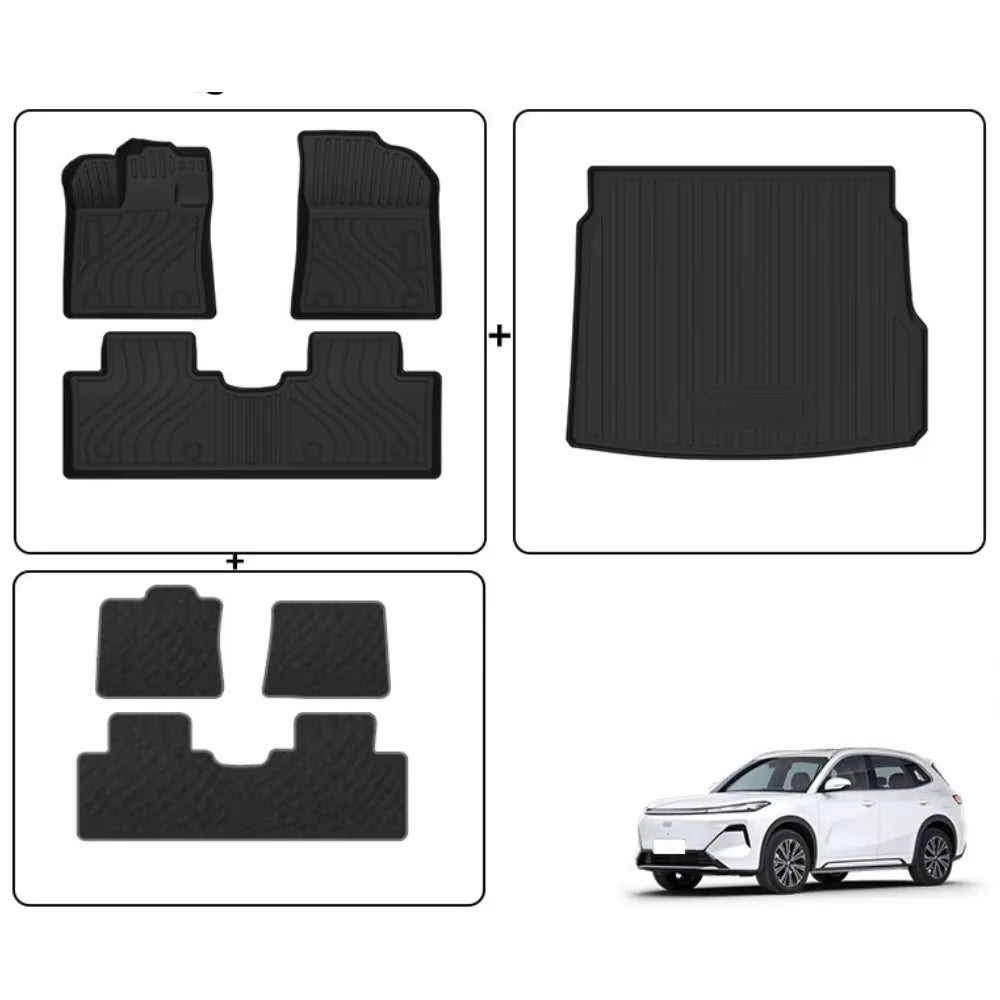 Tapis de sol de voiture pour Geely Galaxy Starship 7 EM-i 2025 2026, protection contre tous temps, coussinets de pieds, doublures de chargement imperméables, accessoires