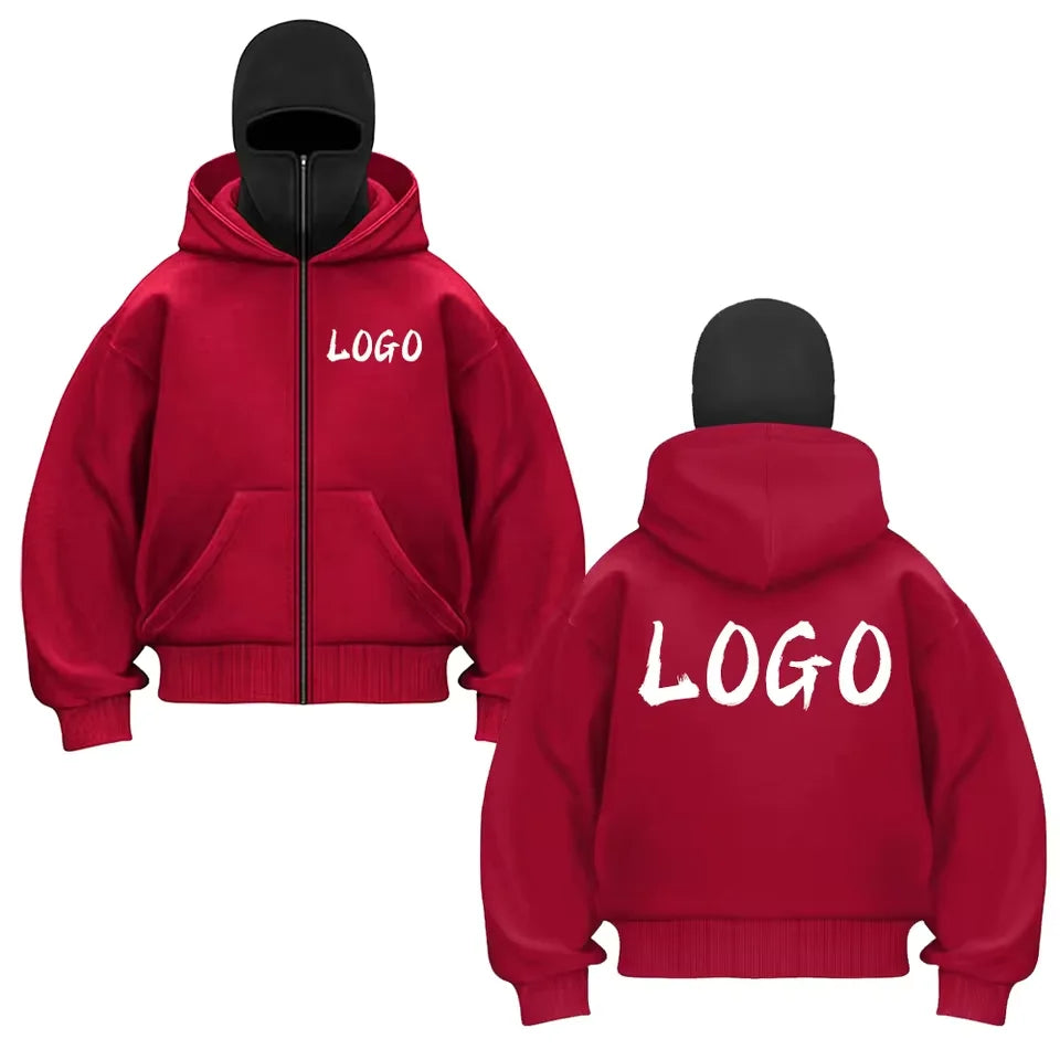 Bricolage modèle personnalisé LOGO vêtements de sport automne chaud à capuche masque sweat couleur unie sweat à capuche décontracté défilé de mode