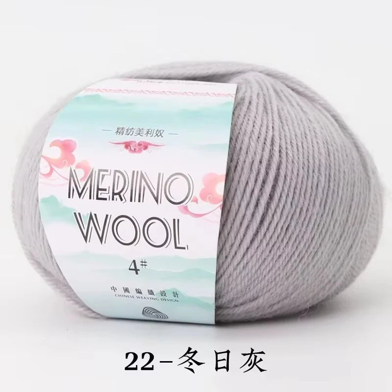 Rouleau de fil de laine mérinos pour bébé, 50 g/rouleau, 130 M/rouleau, bricolage tricoté à la main, écharpe au Crochet, vêtements, chapeaux