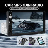 HIPPCRON autoradio HD 7 "écran tactile stéréo Bluetooth 12V 1 Din FM ISO puissance Aux entrée lien miroir lecteur multimédia automatique