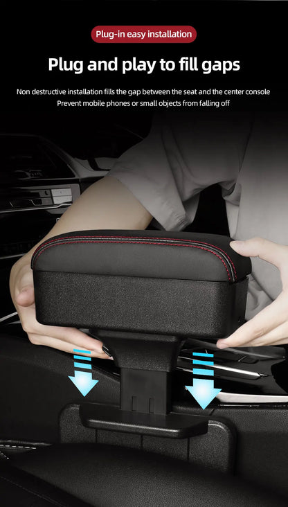 Organisateur de rangement pour console centrale de voiture, plateau relevable réglable en hauteur, support de coude pour accoudoir, compatible SUV et berline, avec porte-gobelet