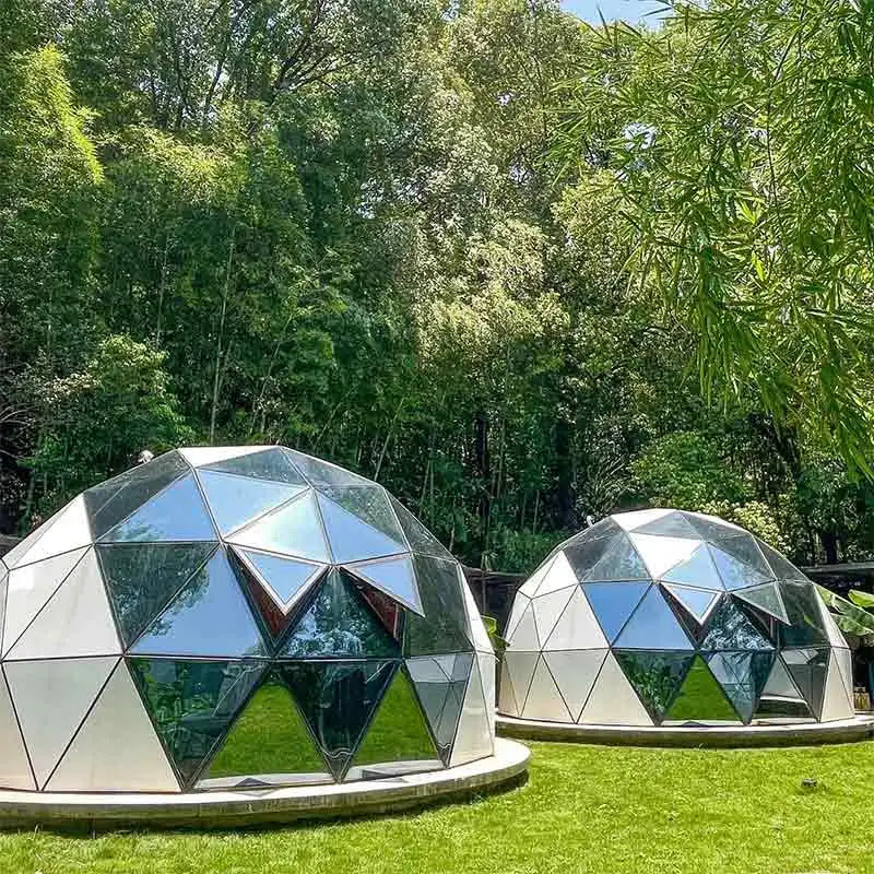 Tente dôme en verre de luxe de Style moderne pour 2-3 personnes, cadre en aluminium, tente extérieure en verre trempé pour fête, hôtel Igloo