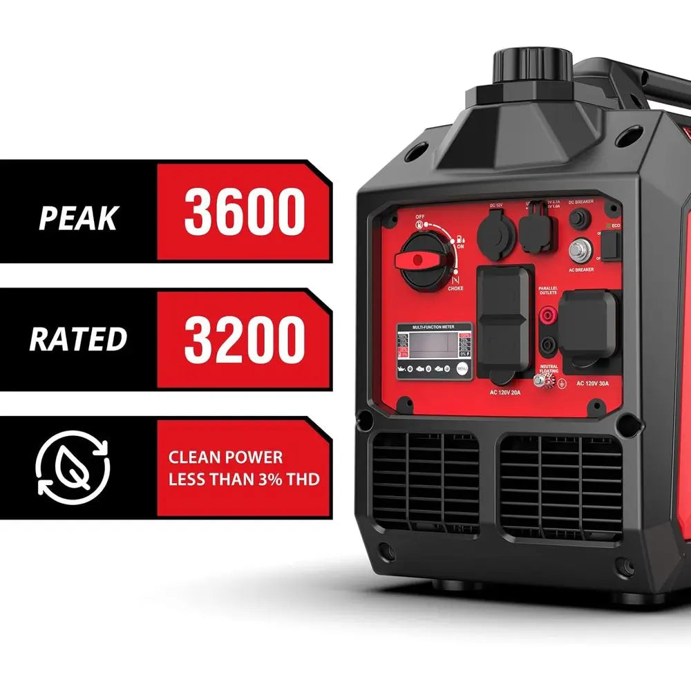 Générateur d'onduleur portable super silencieux de 6600 watts – 30 A RV-ave sinusoïdale pure prêt à 8 à 14,5 heures, autonomie de charge à 50 % |   Personnalisé