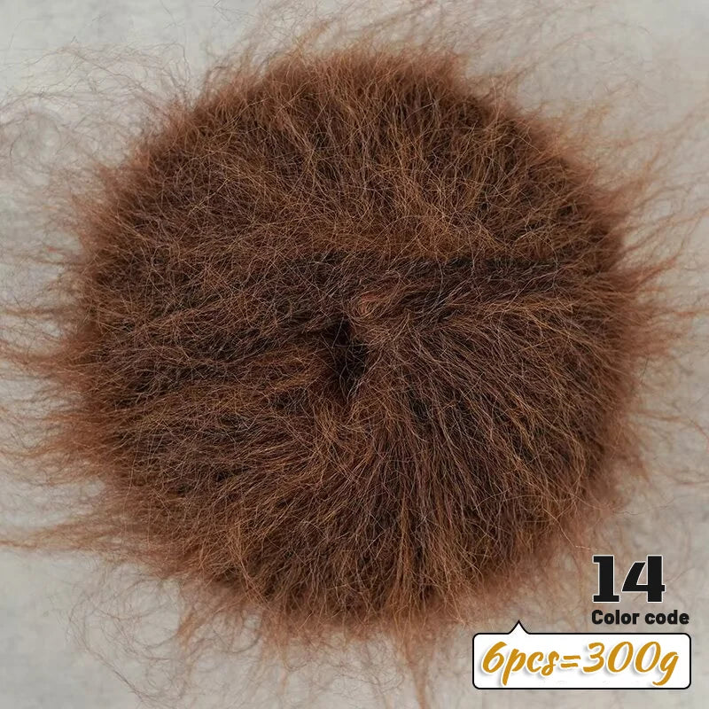 Fil de Mohair d'alpaga coloré à cheveux longs de 300 g, matériel de bricolage fait à la main, aiguilles à tricoter, pull pour femme, manteau, boule de fil de châle, 1 pièce = 6 pièces = 300 grammes