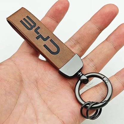 Porte-clés de voiture en cuir de luxe, Logo BYD, meilleur cadeau pour BYD ATTO SEAL DOLPHIN