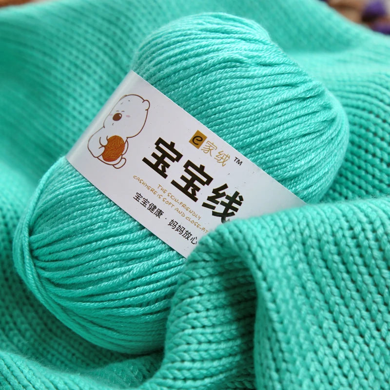 Fil spécifique pour bébé 50g, coton de lait protéiné en soie, fil de matériel de poupée de pull de chapeau tissé à la main, doux pour la peau avec une élasticité