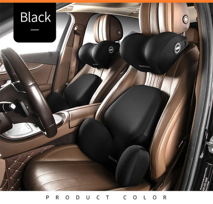 High Quality Universal Car Headrest Cushion Car Seat Neck Pillow Perforated Leather Breathable Lumbar Support Car Pillow