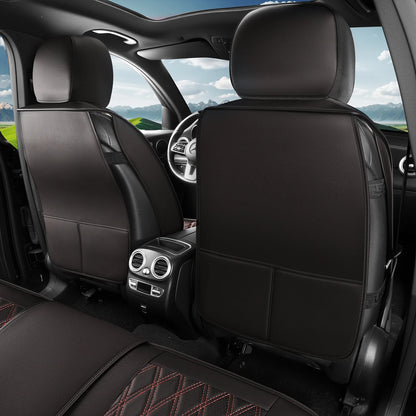 Housse de siège de voiture en cuir, 5 pièces, housse de protection imperméable pour siège automobile, ensembles complets, respirante, universelle, pour sièges complets