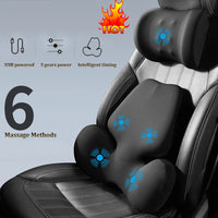 Coussin de dossier électrique pour siège de voiture, massage, sauna, soutien lombaire, vibration de la taille, oreiller cervical, accessoires intérieurs