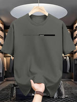 T-shirt à Manches Courtes et Col Rond pour Homme, Haut Décontracté, Coupe Ample, Grande Lettre Imprimée, Style High Street, Unisexe, Été, 100% Coton