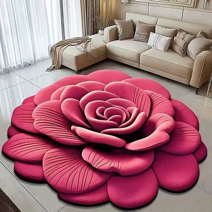 Nouveau tapis de sol en forme de pivoine, doux et durable, 40x40cm, antidérapant et absorbant pour salle de bain