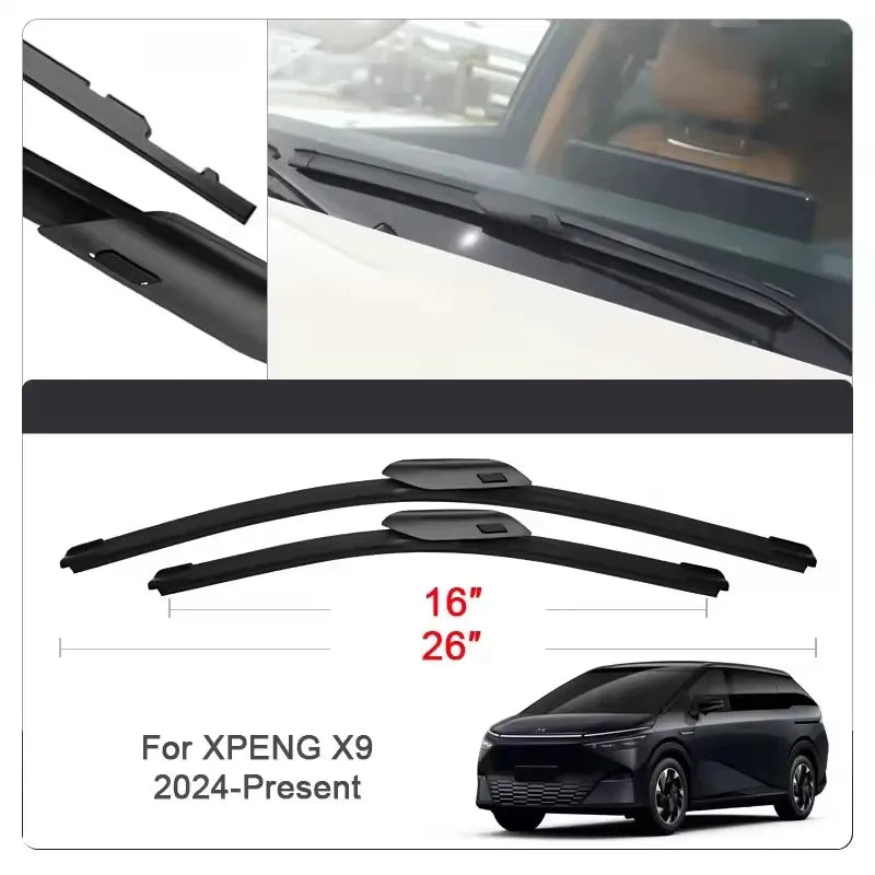 Balais d'essuie-glace de voiture, 2 pièces, pour XPENG P7,G3,G6,G9,X9,MONA, pare-brise avant, Double caoutchouc, accessoires de voiture ﻿