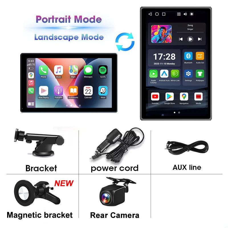 Autoradio Android 13 9 pouces, lecteur vidéo multimédia, 4 go + 64 go, sans fil, Carplay, Android Auto, Navigation GPS, écran Intelligent pour voiture