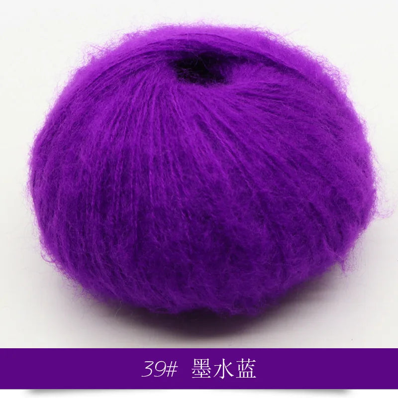 Fil Mohair tricoté à la main, 25g, 1 pièce, ligne de laine chaude au Crochet, pull shwal, écharpe