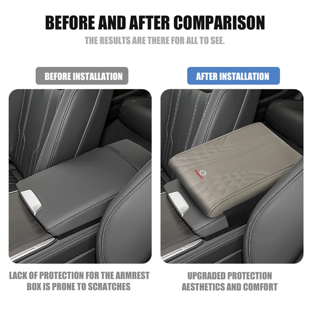 Coussin de protection pour accoudoir de voiture en cuir PU, mousse à mémoire de forme, pour console centrale, pour Nissan Nismo Qashqai, 1 pièce
