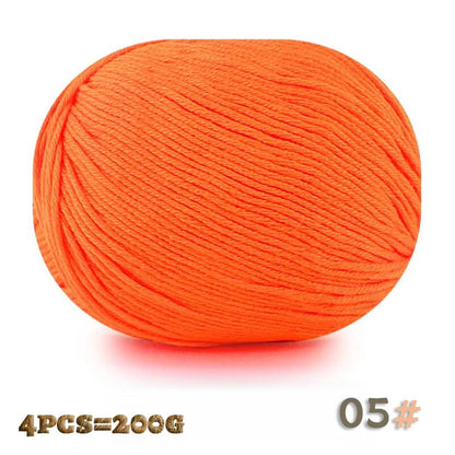 200 g 6 brins de boules de fil doux tricotées faites à la main d'épaisseur moyenne pour la fabrication de pulls, chapeaux, foulards, gants, chaussures en fil, boules de fil doux, 1 pièce = 4 boules = 200 grammes