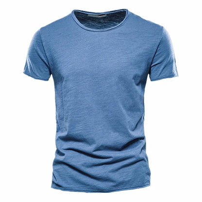 100% coton hommes T-shirt décontracté doux Fitness été mince T-shirts hommes vêtements de maison col rond à manches courtes solide T-shirt pour hommes