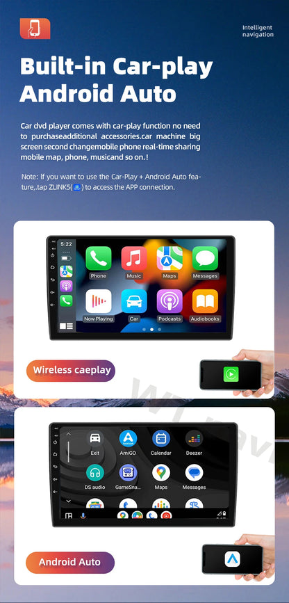 Autoradio multimédia vidéo avec navigation GPS Android16 CarPlay sans fil pour Ford New Transit 2009-2019 Focus 2005-2010