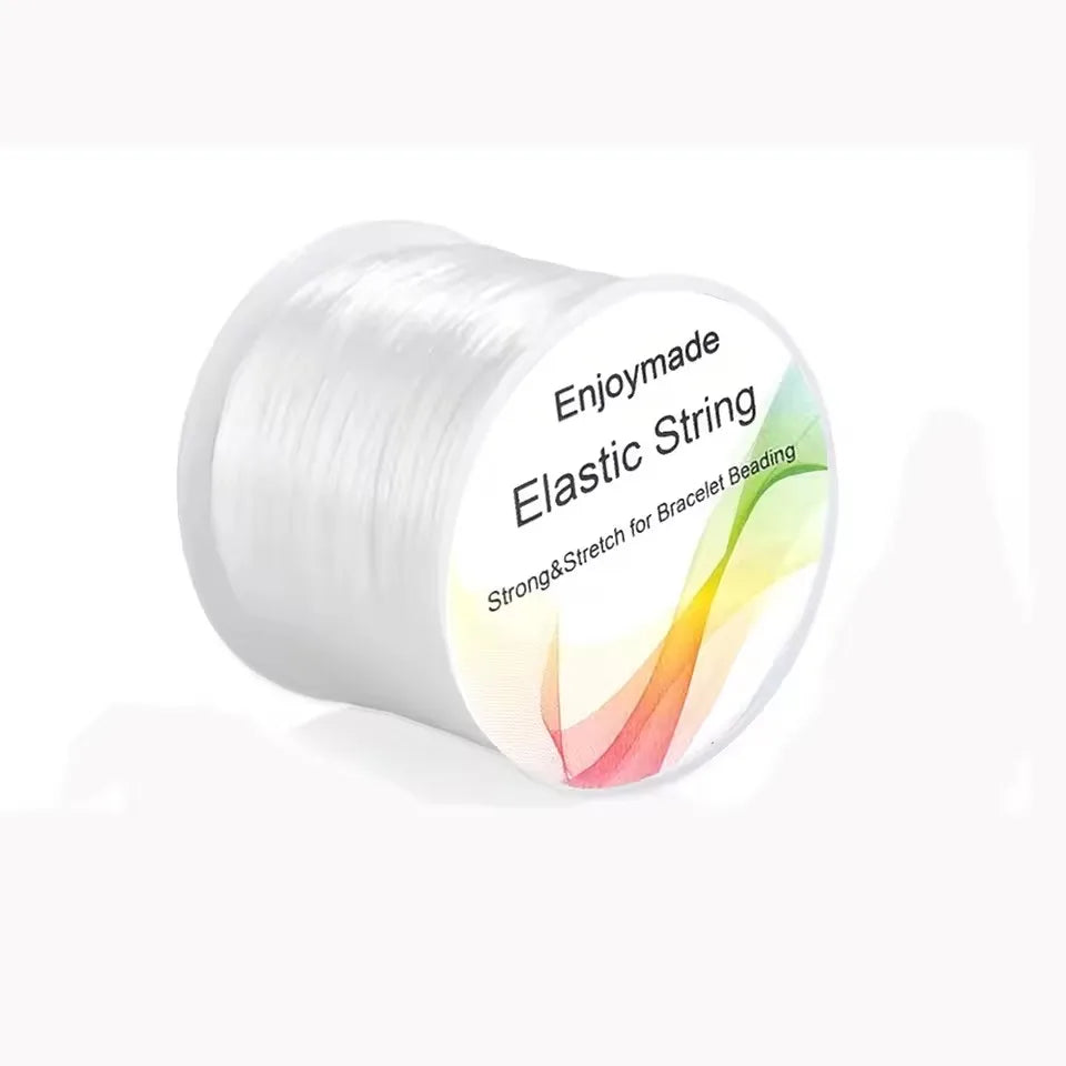 Cordon de Bracelet élastique Transparent, 2 pièces, pour la fabrication de bijoux et de colliers, pour fil à coudre