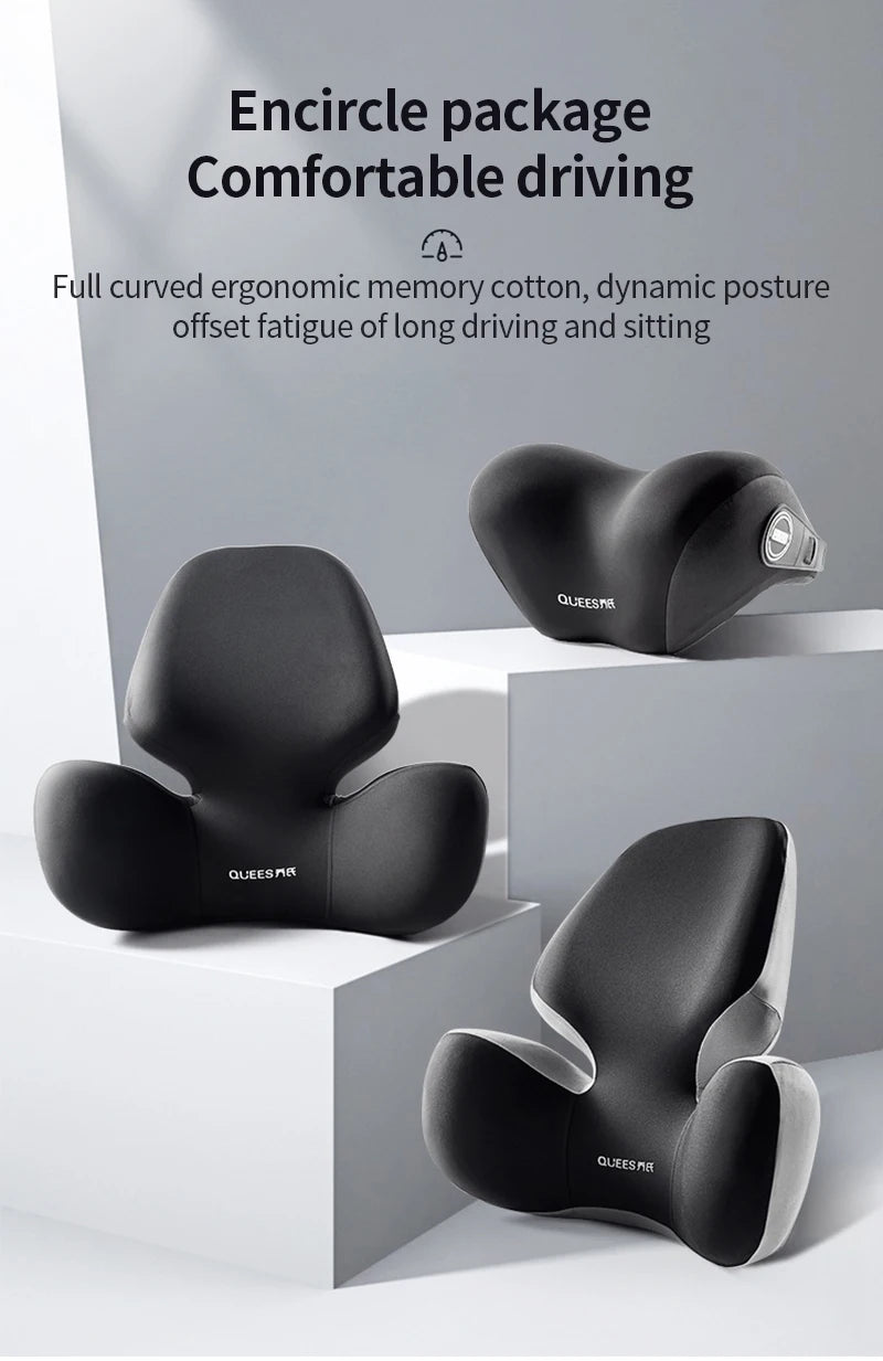 High Quality Universal Car Headrest Cushion Car Seat Neck Pillow Perforated Leather Breathable Lumbar Support Car Pillow