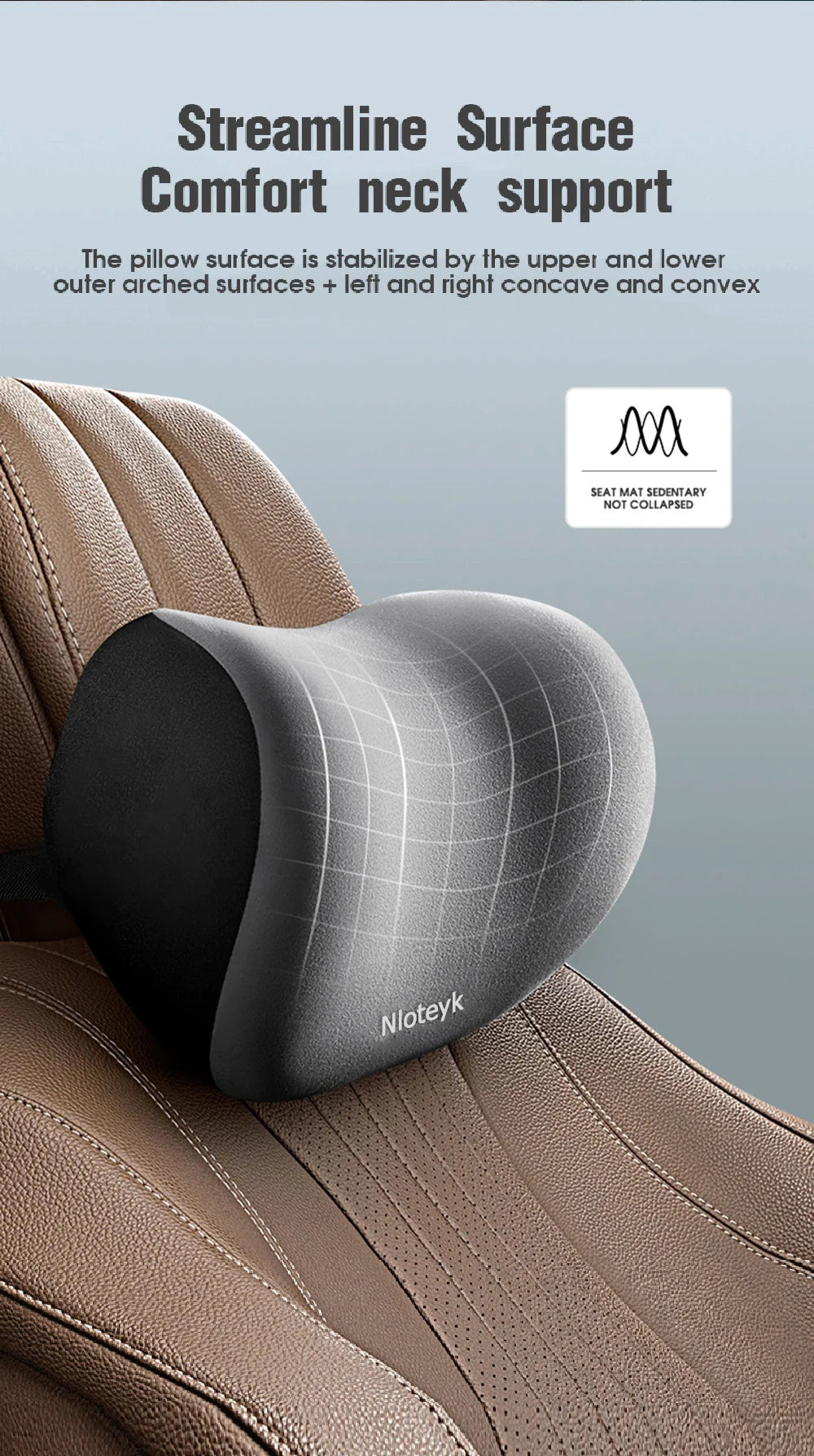 Oreiller de protection du cou de voiture en mousse à mémoire de forme, soutien lombaire pour le dos, coussin respirant pour appui-tête de voiture, soulage le Stress, oreiller de siège de voiture