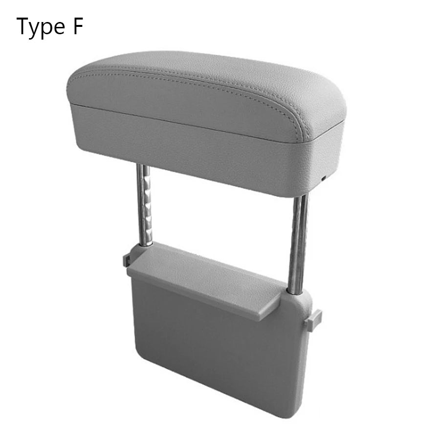 Leather Auto Car SUV Front Seat Side Gap Center Console Storage Box Organizer Pocket Adjustable Lifeable Armrest