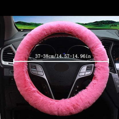 Ensemble de housses de volant en peluche d'hiver 3 pièces, polaire chaude Super épaisse pour temps froid, comprend un changement de vitesse et une housse de frein à main
