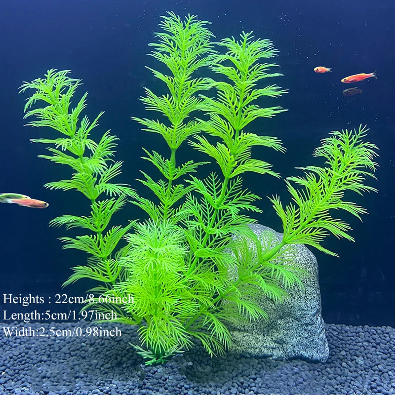 Plantes artificielles décoratives pour aquarium, herbe aquatique en plastique pour décorations d'aquarium, accessoires pour aquarium, plantas acuario