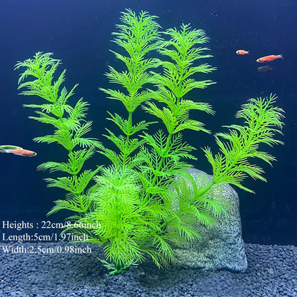 Plantes artificielles décoratives pour aquarium, herbe aquatique en plastique pour décorations d'aquarium, accessoires pour aquarium, plantas acuario