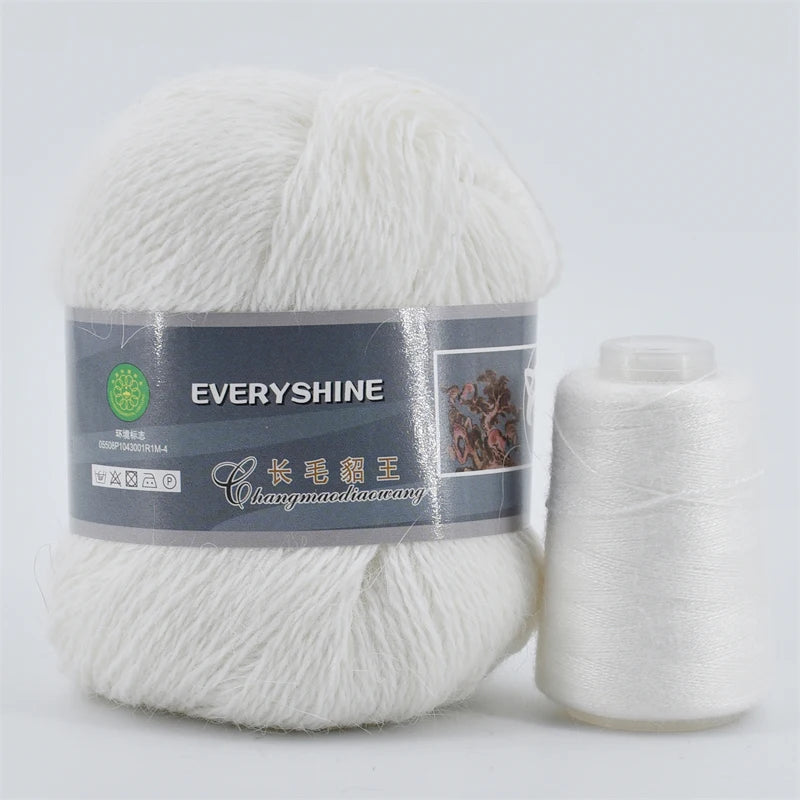 Fil de fourrure de vison pour fils pour tricoter et Crochet, fil de t-shirt en dentelle à 2 plis pour tricoter à la main, couture, 1 écheveau 340 M 50 + 20g