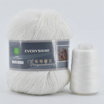 Fil de fourrure de vison pour fils pour tricoter et Crochet, fil de t-shirt en dentelle à 2 plis pour tricoter à la main, couture, 1 écheveau 340 M 50 + 20g
