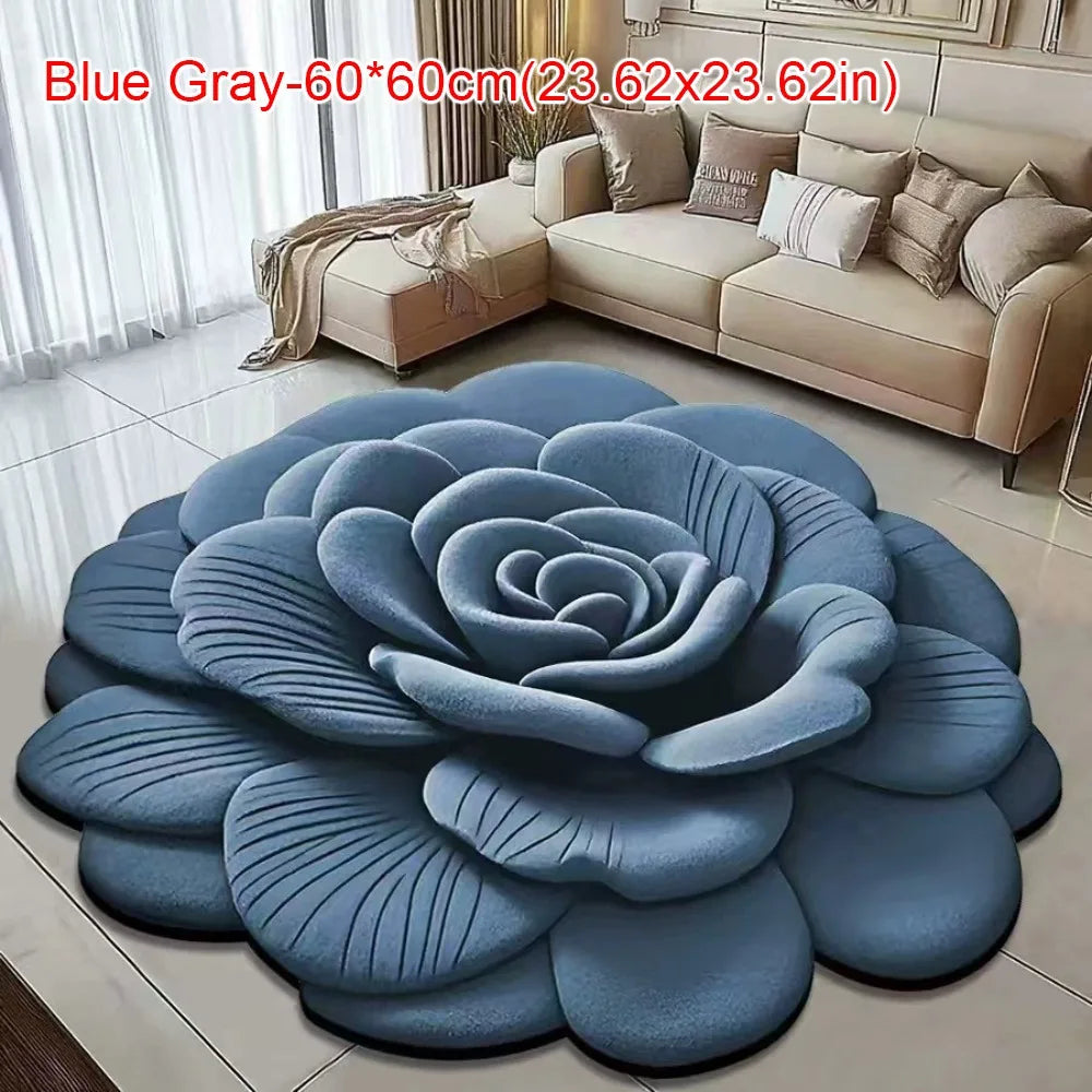 Tapis à fleurs de forme spéciale, doux et absorbant, tapis de sol en pivoine, antidérapant, 40x4 0cm/60x60cm, couverture pour salon, Table à thé, chevet