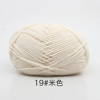 40-50 جم/المجموعة خيوط قطنية حليبية 4 طبقات (80%) للحياكة، صبغة لانا لعمل الكروشيه اليدوي، سترة قبعة دمى بسعر منخفض
