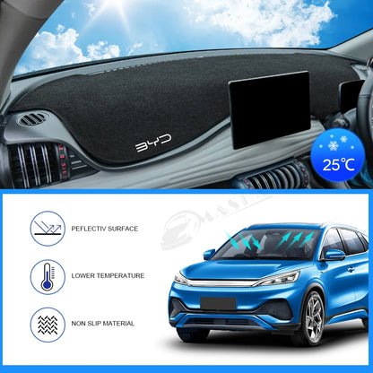 Couverture de tableau de bord de voiture, tapis Anti-UV pour BYD Atto 3 Ev 2022 2023, moulures intérieures de voiture, tampon antidérapant, accessoires Yuan Plus