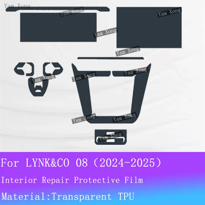 Autocollant anti-rayures pour écran de navigation automobile pour LYNK CO LYNK&CO 08, film complet pour l'intérieur, film de protection transparent pour le panneau de vitesses