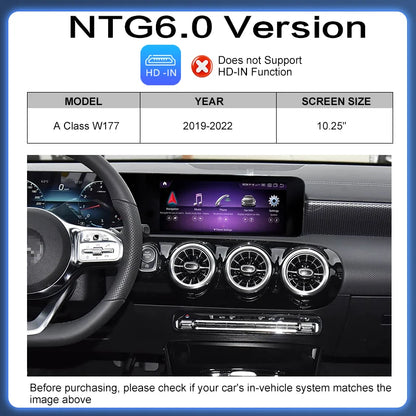 CarPlay Android Auto sans fil, pour Mercedes Benz classe A W177 2019 – 2022 MBUX NTG6.0, avec lien miroir, Airplay, avec nouveau UI, dernier modèle