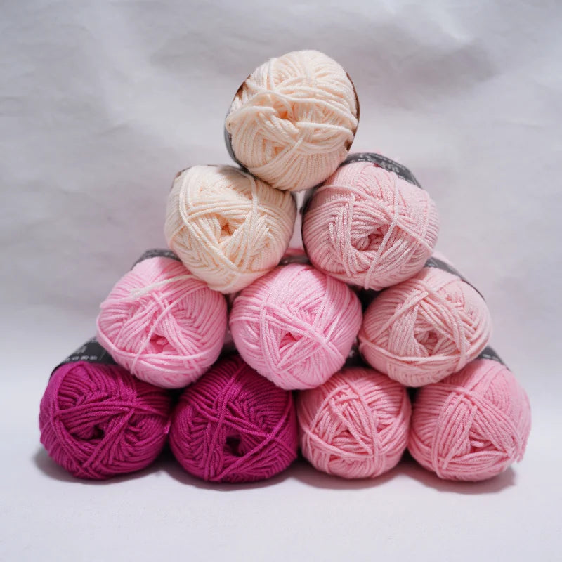 Nouveau 10 pièces série rose fil lait coton fil combinaison Crochet tricot fil ensemble pour bricolage à la main artisanat pull écharpe tricot