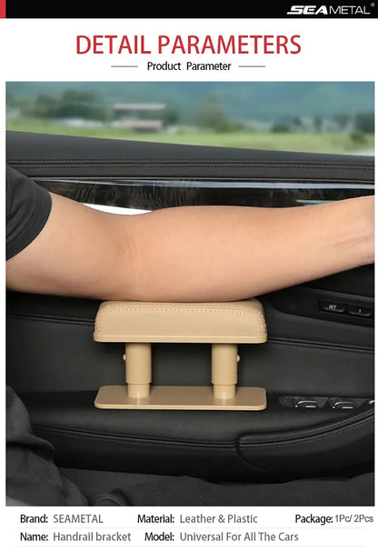 SEAMETAL – coussin d'accoudoir de porte de voiture, hauteur réglable, coussin de Support de coude, tapis de protection intérieur universels en cuir PU