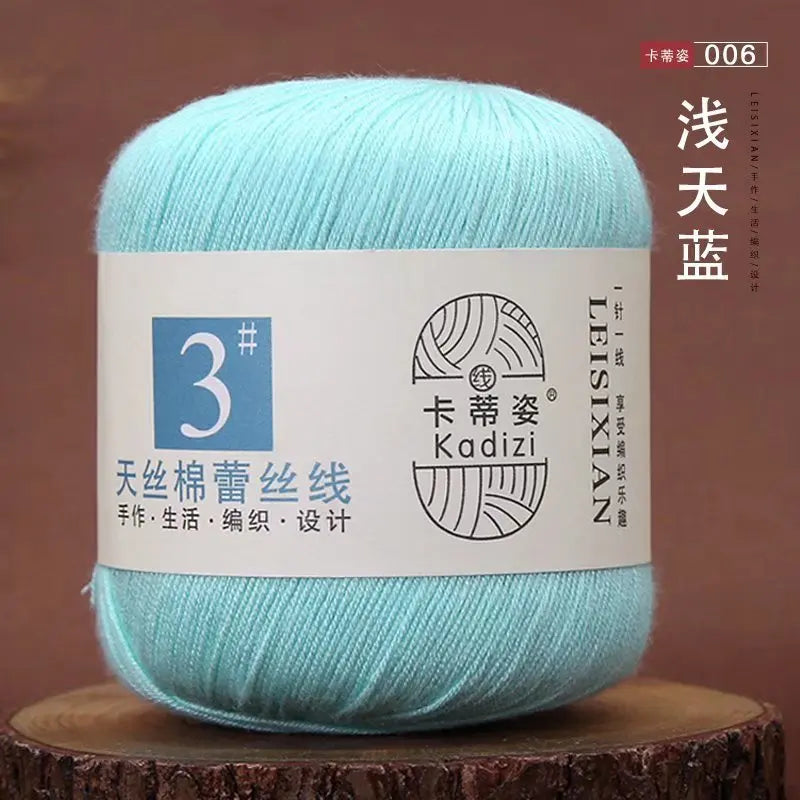 Fils de dentelle en coton mercerisé, fils de dentelle au crochet, broderie à la main, artisanat d'art, couvertures de bricolage, écharpe et pull, taille 3, # 100%