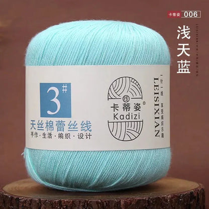 Fils de dentelle en coton mercerisé, fils de dentelle au crochet, broderie à la main, artisanat d'art, couvertures de bricolage, écharpe et pull, taille 3, # 100%