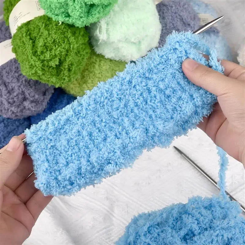 Fil Chenille doux et fin en velours de corail, 50g/paquet, fils de serviette pour tricoter, fil au Crochet, tricot à la main, poupées de bricolage