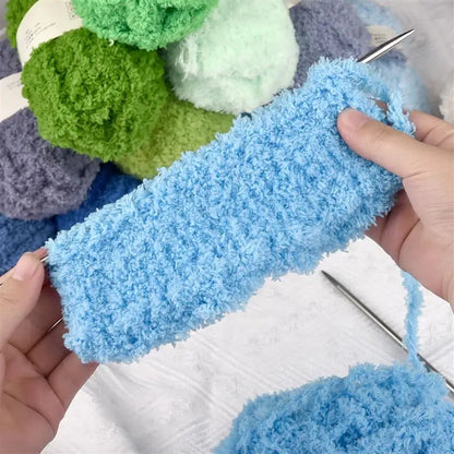Fil Chenille doux et fin en velours de corail, 50g/paquet, fils de serviette pour tricoter, fil au Crochet, tricot à la main, poupées de bricolage